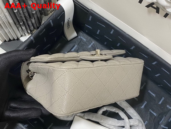 Chanel Mini Flap Bag in Grey Grained Calfskin Silver Tone Metal AS3757 Replica