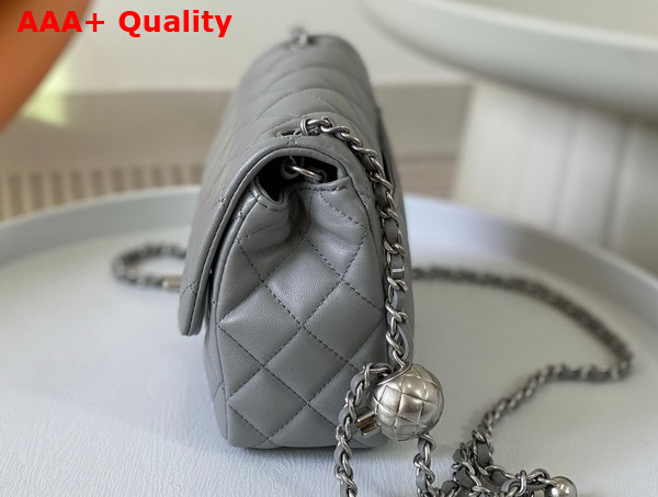 Chanel Mini Flap Bag in Grey Lambskin AS1786 Replica