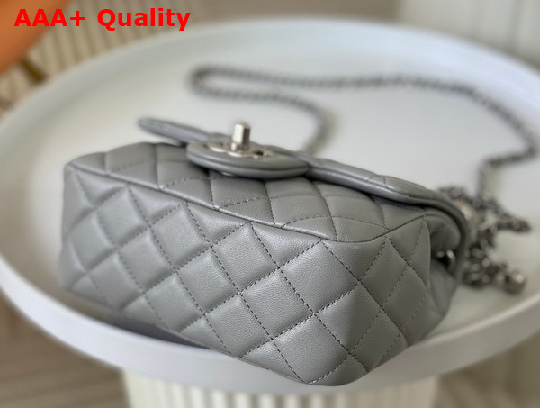 Chanel Mini Flap Bag in Grey Lambskin AS1786 Replica