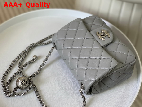 Chanel Mini Flap Bag in Grey Lambskin AS1786 Replica