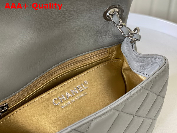 Chanel Mini Flap Bag in Grey Lambskin AS1786 Replica