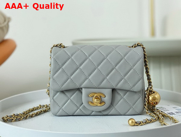 Chanel Mini Flap Bag in Grey Lambskin AS1786 Replica