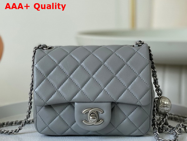 Chanel Mini Flap Bag in Grey Lambskin AS1786 Replica