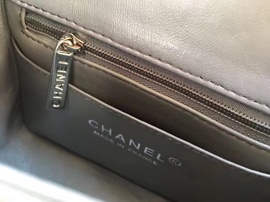 Chanel Mini Flap Bag in Grey Patent Leather