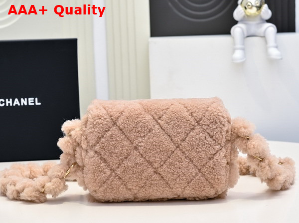 Chanel Mini Flap Bag in Light Pink Shearling Lambskin Replica