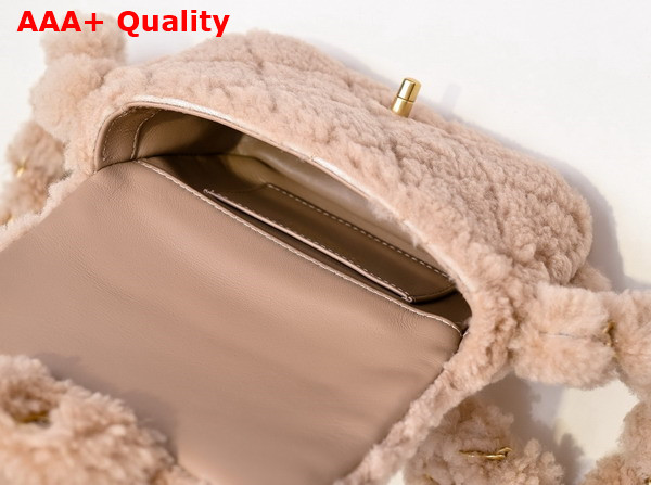 Chanel Mini Flap Bag in Light Pink Shearling Lambskin Replica