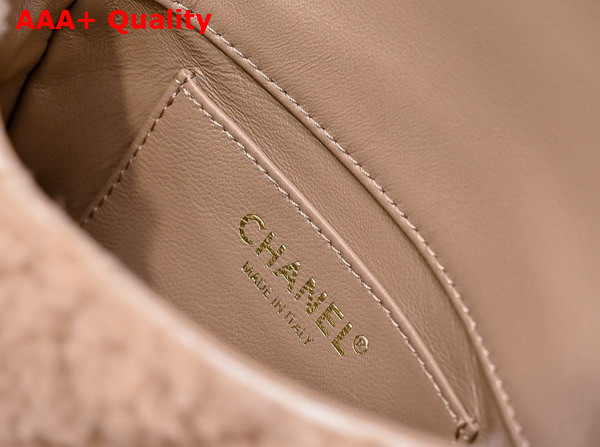 Chanel Mini Flap Bag in Light Pink Shearling Lambskin Replica