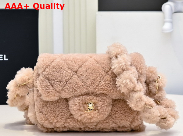 Chanel Mini Flap Bag in Light Pink Shearling Lambskin Replica