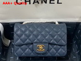 Chanel Mini Flap Bag in Navy Blue Grained Calfskin Gold Tone Metal AS3757 Replica