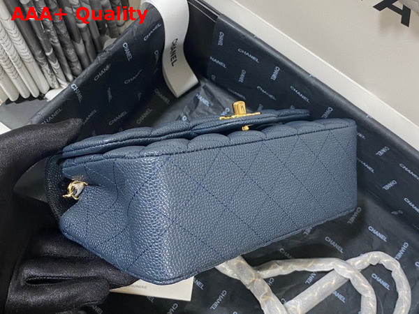 Chanel Mini Flap Bag in Navy Blue Grained Calfskin Gold Tone Metal AS3757 Replica