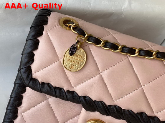 Chanel Mini Flap Bag in Pink Braided Lambskin Replica