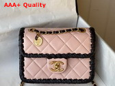 Chanel Mini Flap Bag in Pink Braided Lambskin Replica