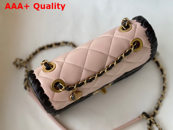 Chanel Mini Flap Bag in Pink Braided Lambskin Replica