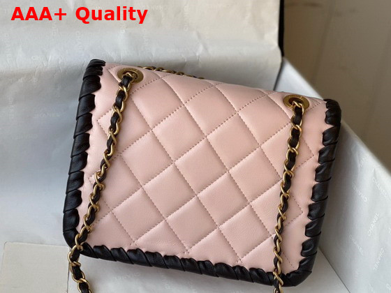 Chanel Mini Flap Bag in Pink Braided Lambskin Replica