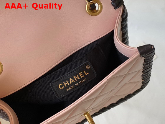 Chanel Mini Flap Bag in Pink Braided Lambskin Replica