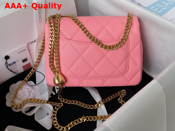 Chanel Mini Flap Bag in Pink Grained Calfskin and Gold Tone Metal AS3829 Replica