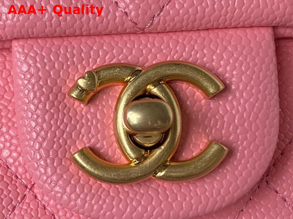 Chanel Mini Flap Bag in Pink Grained Calfskin and Gold Tone Metal AS3829 Replica