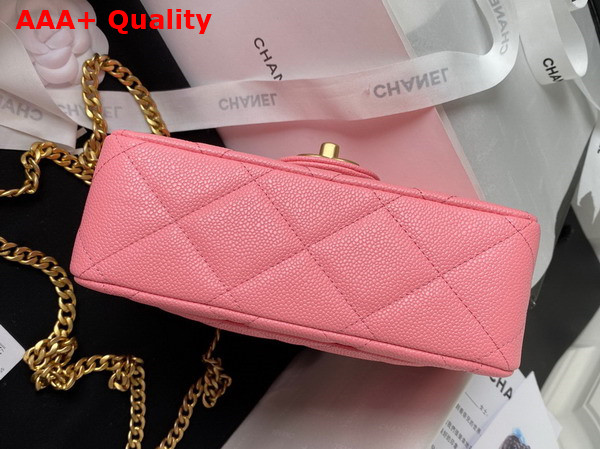 Chanel Mini Flap Bag in Pink Grained Calfskin and Gold Tone Metal AS3829 Replica