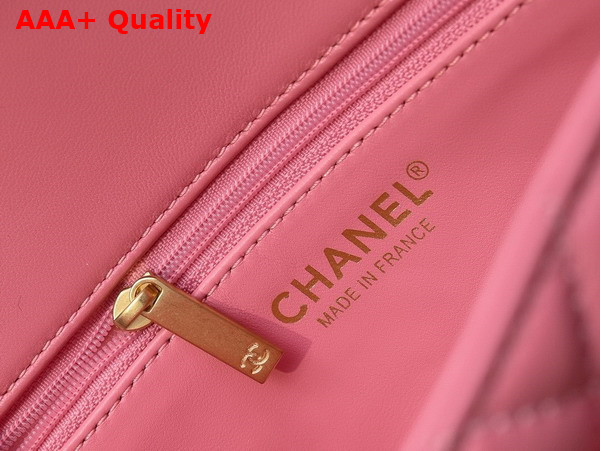 Chanel Mini Flap Bag in Pink Shiny Lambskin Gold Tone Metal AS5026 Replica