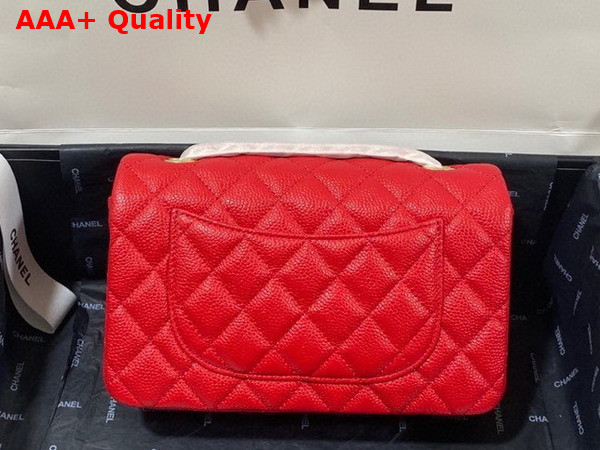 Chanel Mini Flap Bag in Red Grained Calfskin Gold Tone Metal AS3757 Replica