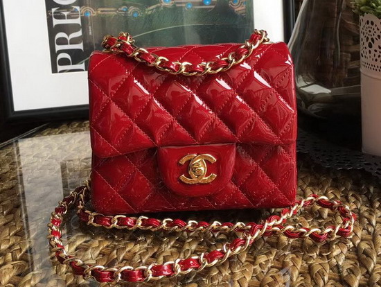 Chanel Mini Flap Bag in Red Patent Leather