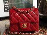 Chanel Mini Flap Bag in Red Patent Leather