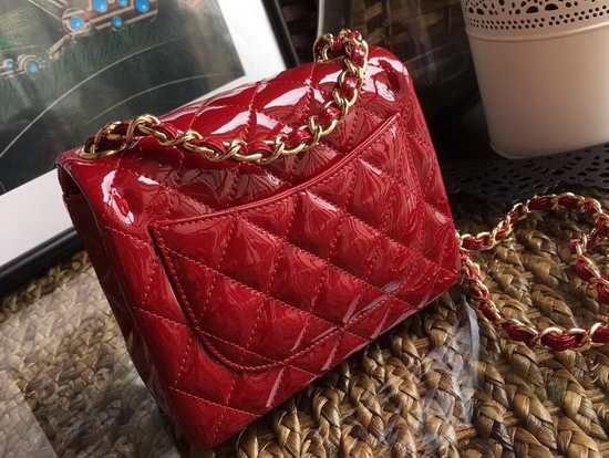 Chanel Mini Flap Bag in Red Patent Leather