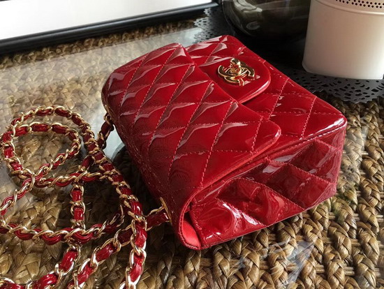 Chanel Mini Flap Bag in Red Patent Leather