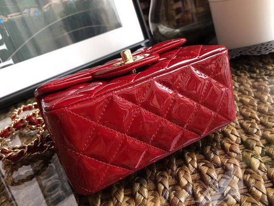 Chanel Mini Flap Bag in Red Patent Leather