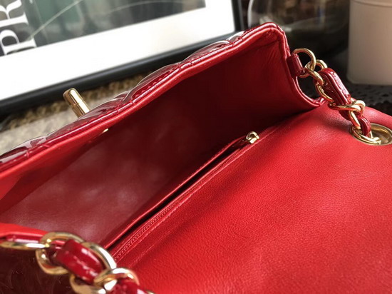 Chanel Mini Flap Bag in Red Patent Leather