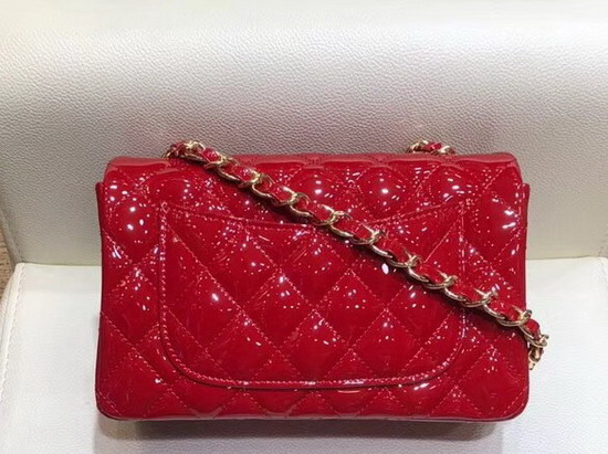 Chanel Mini Flap Bag in Red Patent Leather with Gold Hardware