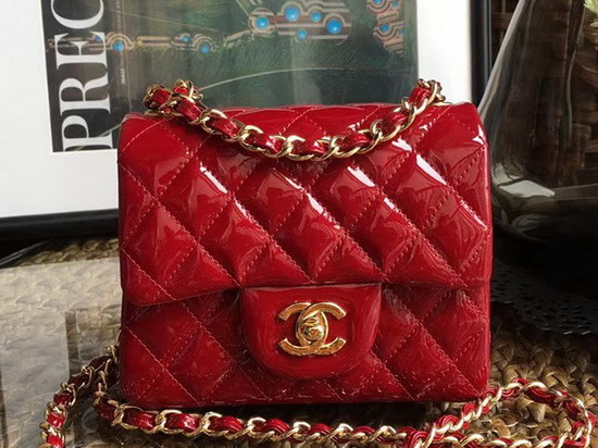 Chanel Mini Flap Bag in Red Patent Leather