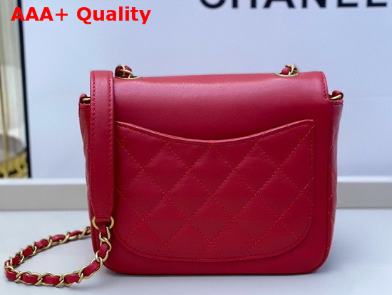 Chanel Mini Flap Bag in Red with Charm Logo on the Front Replica