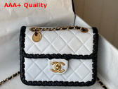 Chanel Mini Flap Bag in White Braided Lambskin Replica