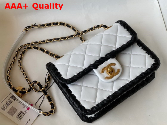 Chanel Mini Flap Bag in White Braided Lambskin Replica