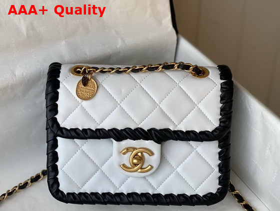 Chanel Mini Flap Bag in White Braided Lambskin Replica