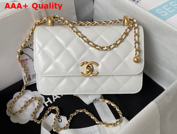 Chanel Mini Flap Bag in White Calfskin AS2615 Replica