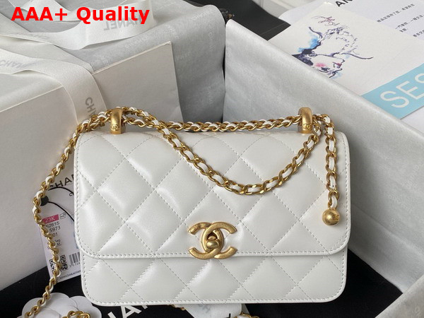 Chanel Mini Flap Bag in White Calfskin AS2615 Replica