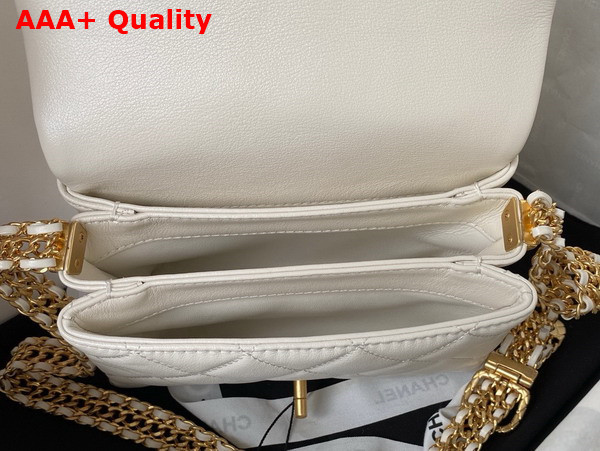 Chanel Mini Flap Bag in White Calfskin AS3984 Replica