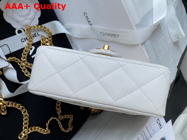 Chanel Mini Flap Bag in White Grained Calfskin and Gold Tone Metal AS3829 Replica