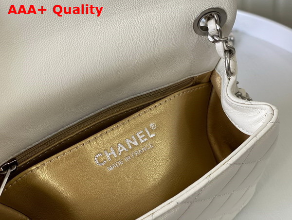 Chanel Mini Flap Bag in White Lambskin AS1786 Replica