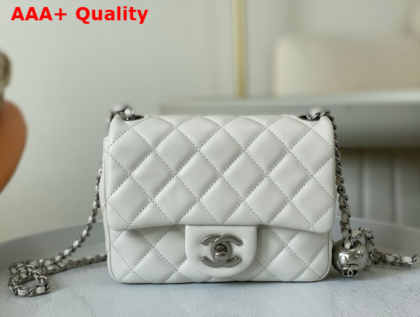 Chanel Mini Flap Bag in White Lambskin AS1786 Replica