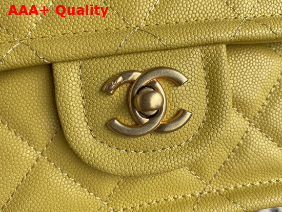 Chanel Mini Flap Bag in Yellow Grained Calfskin with Gold Metal Replica