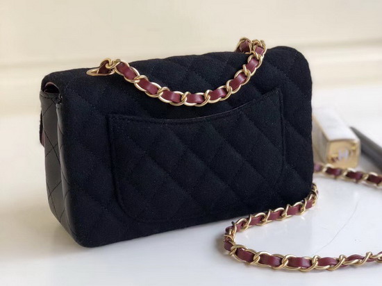 Chanel Mini Flap Bag with Charms Black Wool and Lambskin