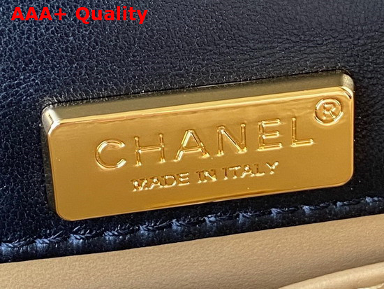 Chanel Mini Flap Bag with Handle Lambskin Gold Tone Metal Black Ref AS2796 Replica