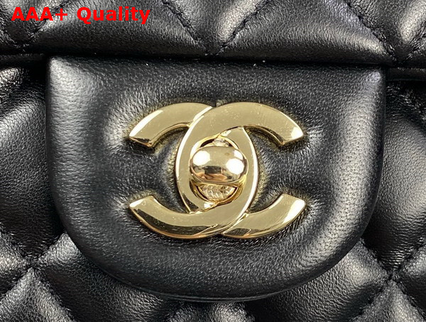 Chanel Mini Flap Bag with Top Handle Lambskin Gold Tone Metal Black Ref AS2431 Replica