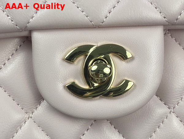 Chanel Mini Flap Bag with Top Handle Lambskin Gold Tone Metal Light Pink Ref AS2431 Replica