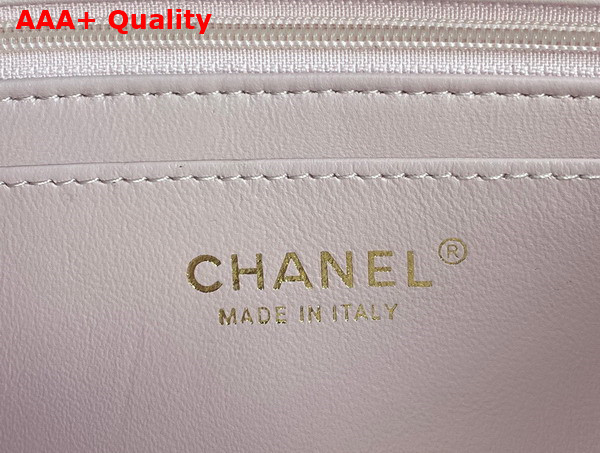 Chanel Mini Flap Bag with Top Handle Lambskin Gold Tone Metal Light Pink Ref AS2431 Replica