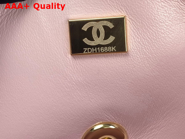 Chanel Mini Flap Bag with Top Handle Lambskin Gold Tone Metal Light Pink Ref AS2431 Replica