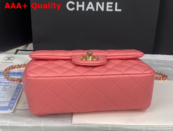 Chanel Mini Flap Bag with Top Handle Lambskin Gold Tone Metal Pink Ref AS2431 Replica